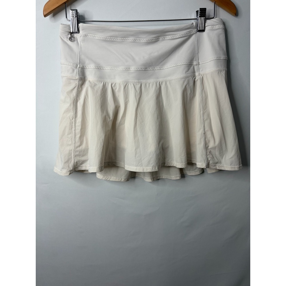 Lululemon Pace Setter Skirt White Athletic Running Tennis Skort Size 8 Athletic